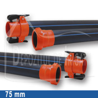 Conducta aripa de ploaie, tata - tata (cu clesti), D = 75mm, L = 0.5m, PN4 - DDI;
