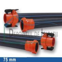 Tronson decantare aripa de ploaie, D = 75mm, L = 1m, PN4 - DDI; Tronson decantare aripa de ploaie, D = 75mm, L = 1m, PN4 - DDI;